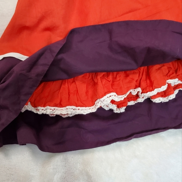 Anthropologie x Floreat Red with Purple A Line Dress Size 8 - Picture 14 of 15